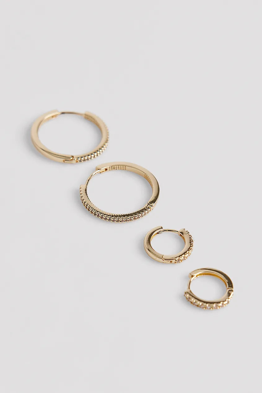 2-pack Strass Hoops Gold