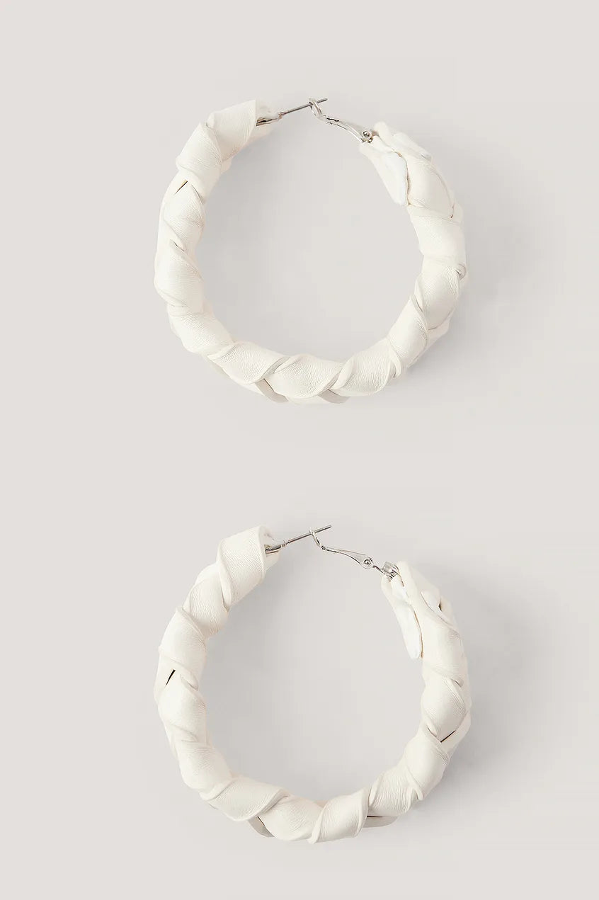 Braided Faux Leather Hoops