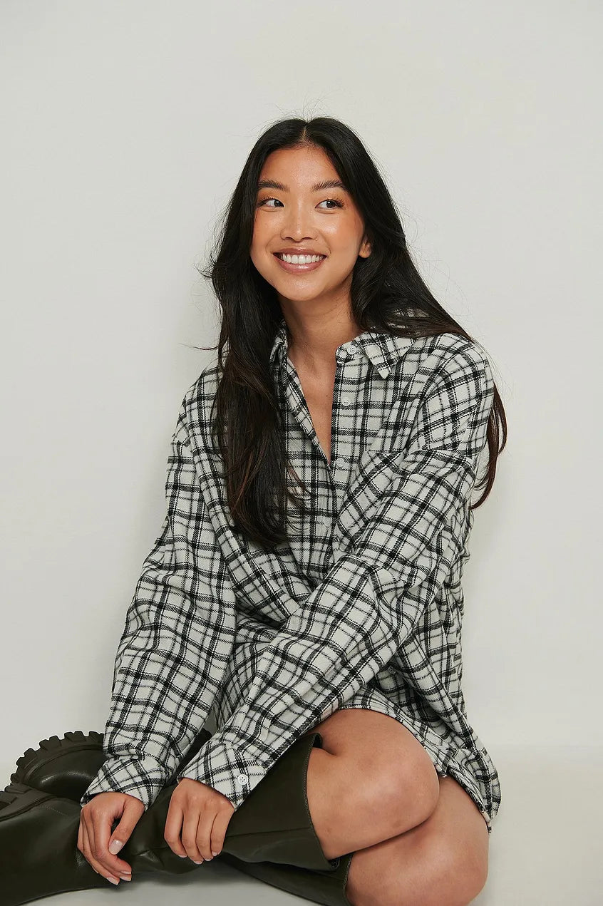 Checked Overshirt Dress