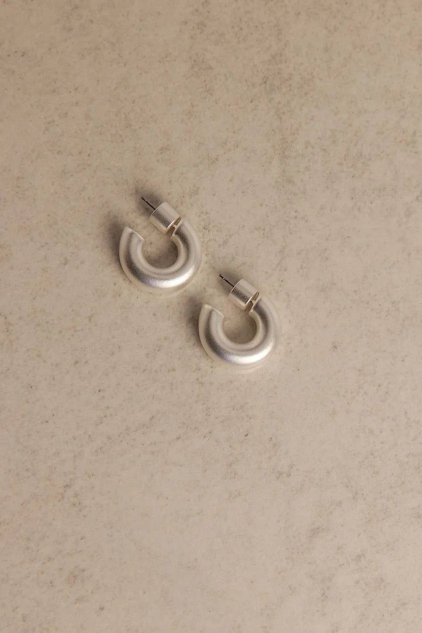 Chubby Silver Plated Hoops