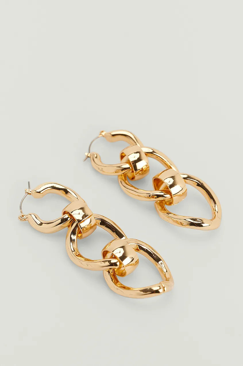 Chunky Chain Earrings Gold