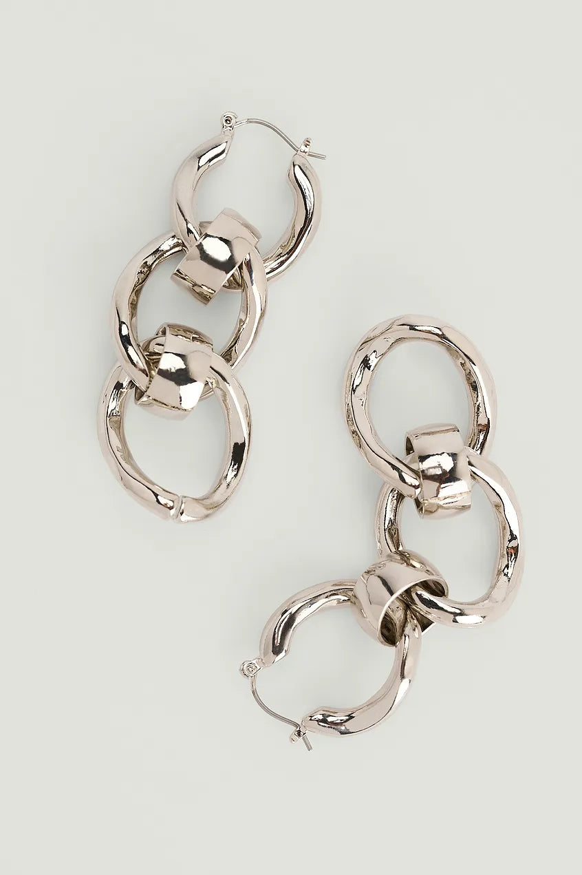 Chunky Chain Earrings Silver