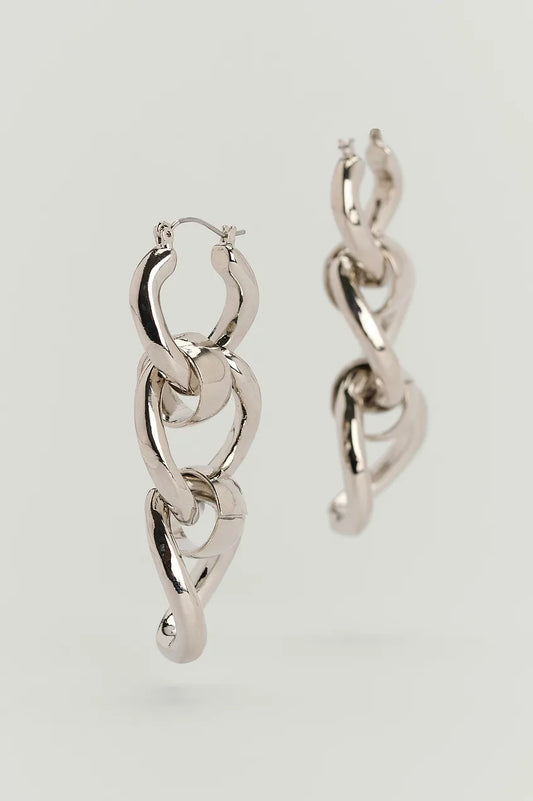 Chunky Chain Earrings Silver