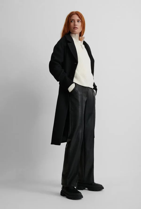 Classic Belted Coat Black