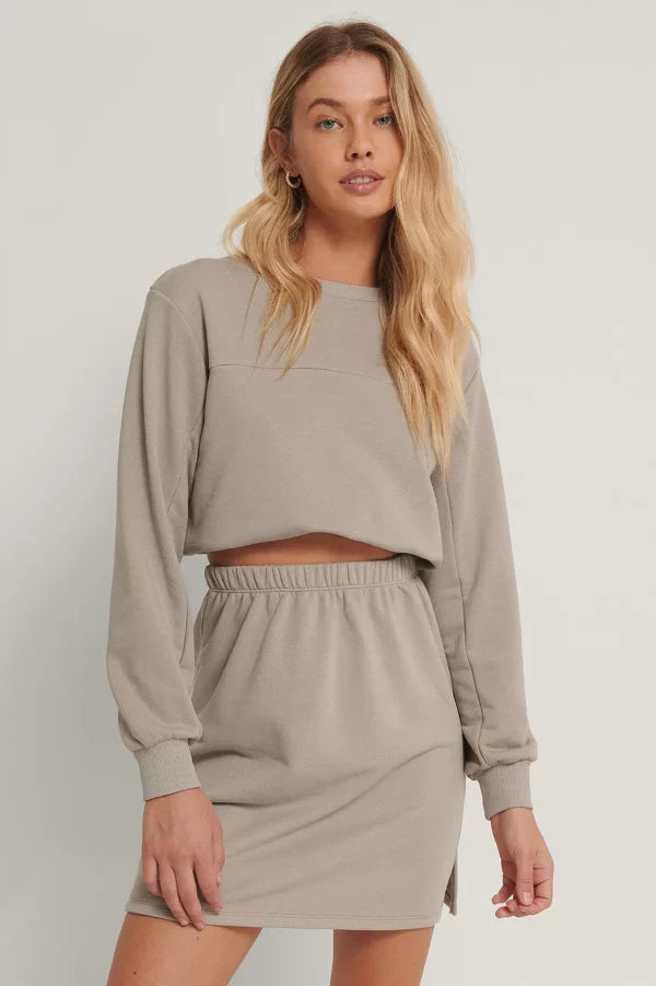 Cropped Drawstring Sweatshirt