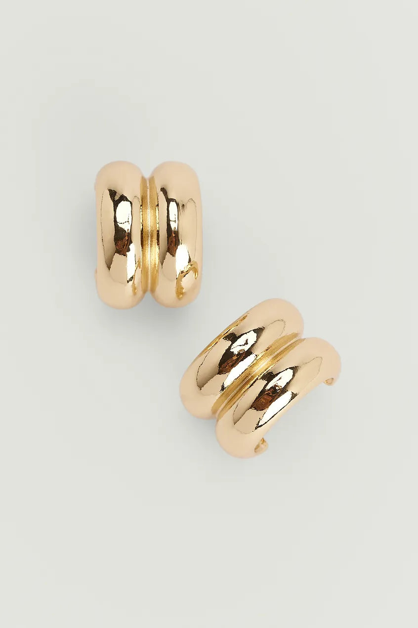 Double Chunky Earrings Gold