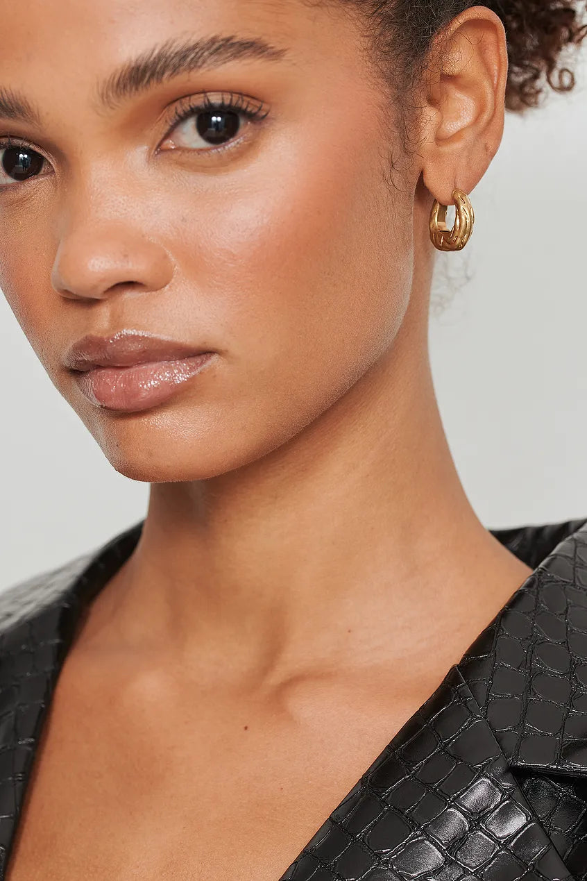 Frosted Chunky Earrings Gold