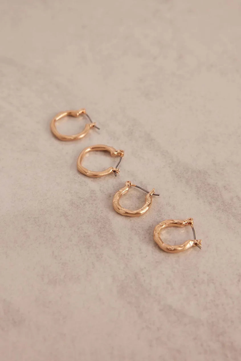 Frosted Double Pack Hoops Gold