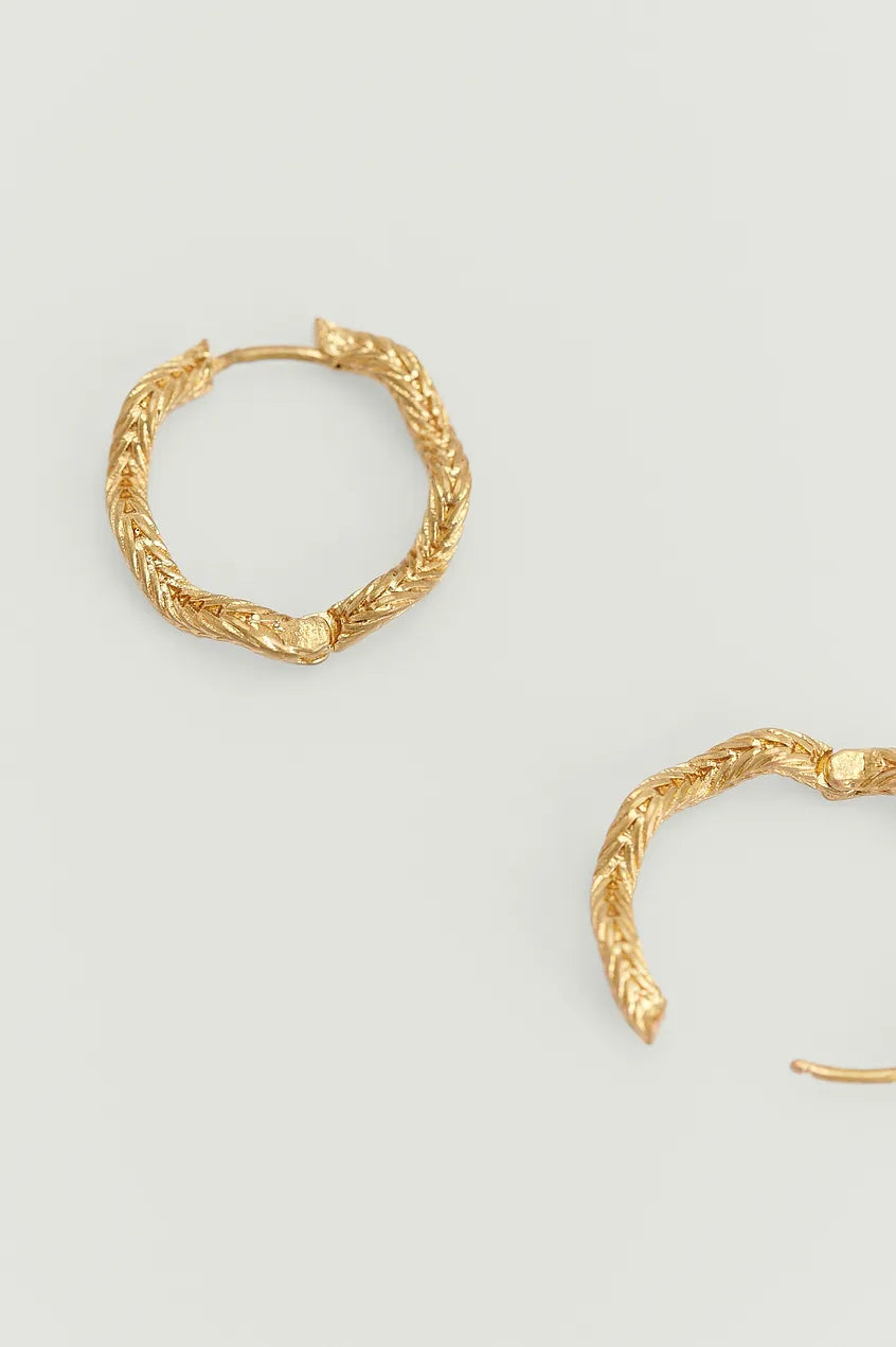 Frosted Wavy Hoops Gold