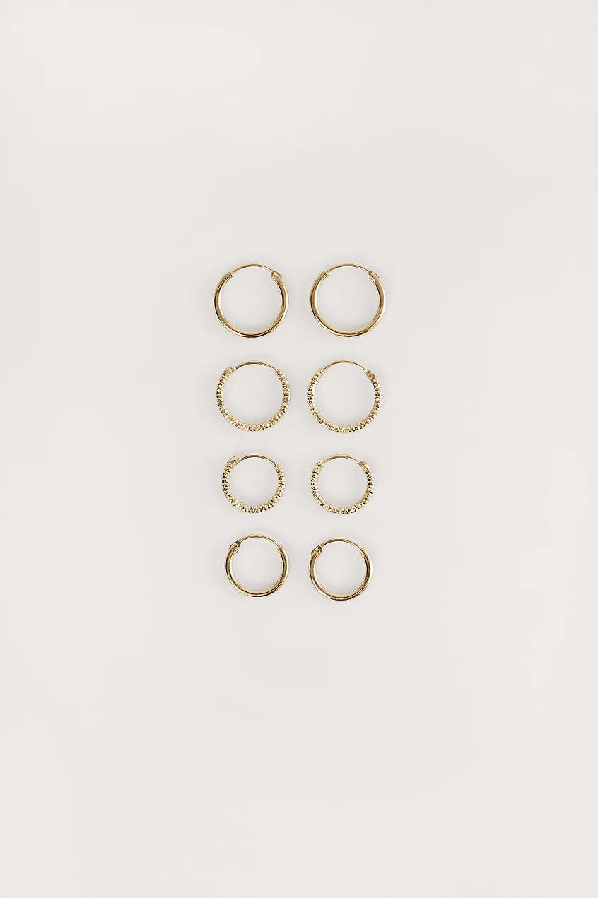 Mini Hoop Earring Set Gold