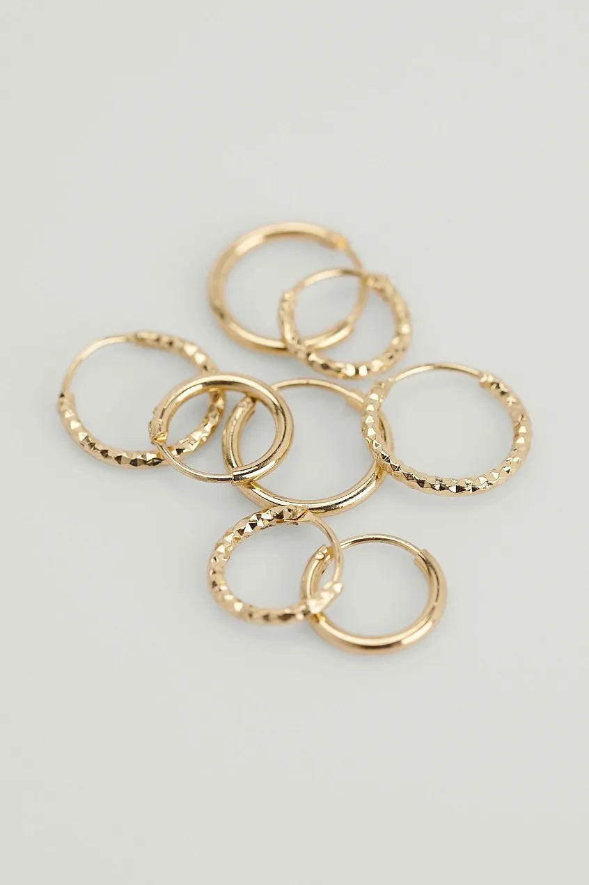 Mini Hoop Earring Set Gold