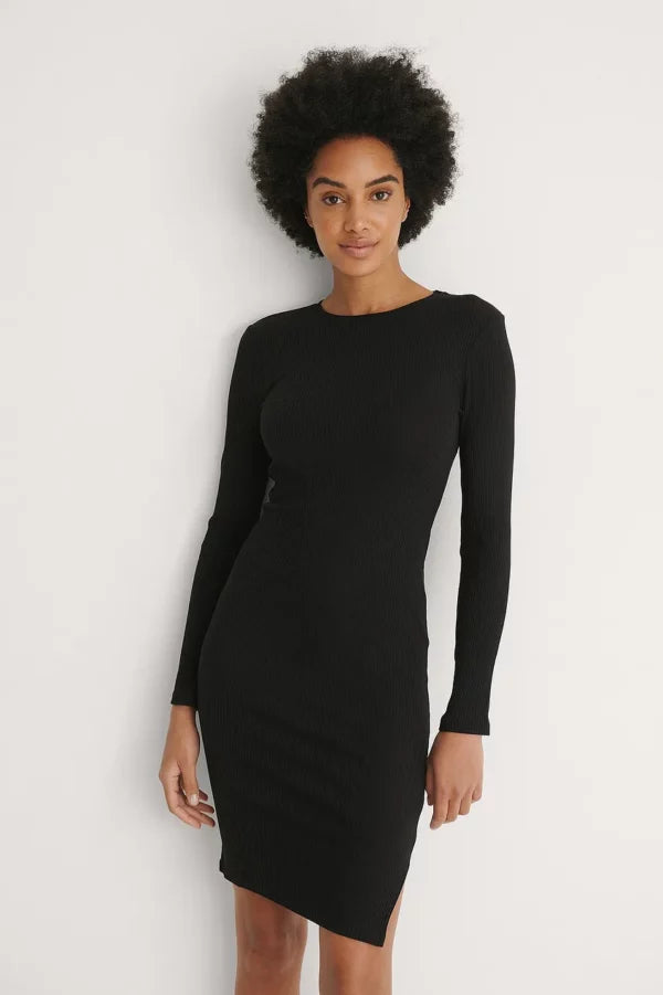 Ribbed Long Sleeve Dress