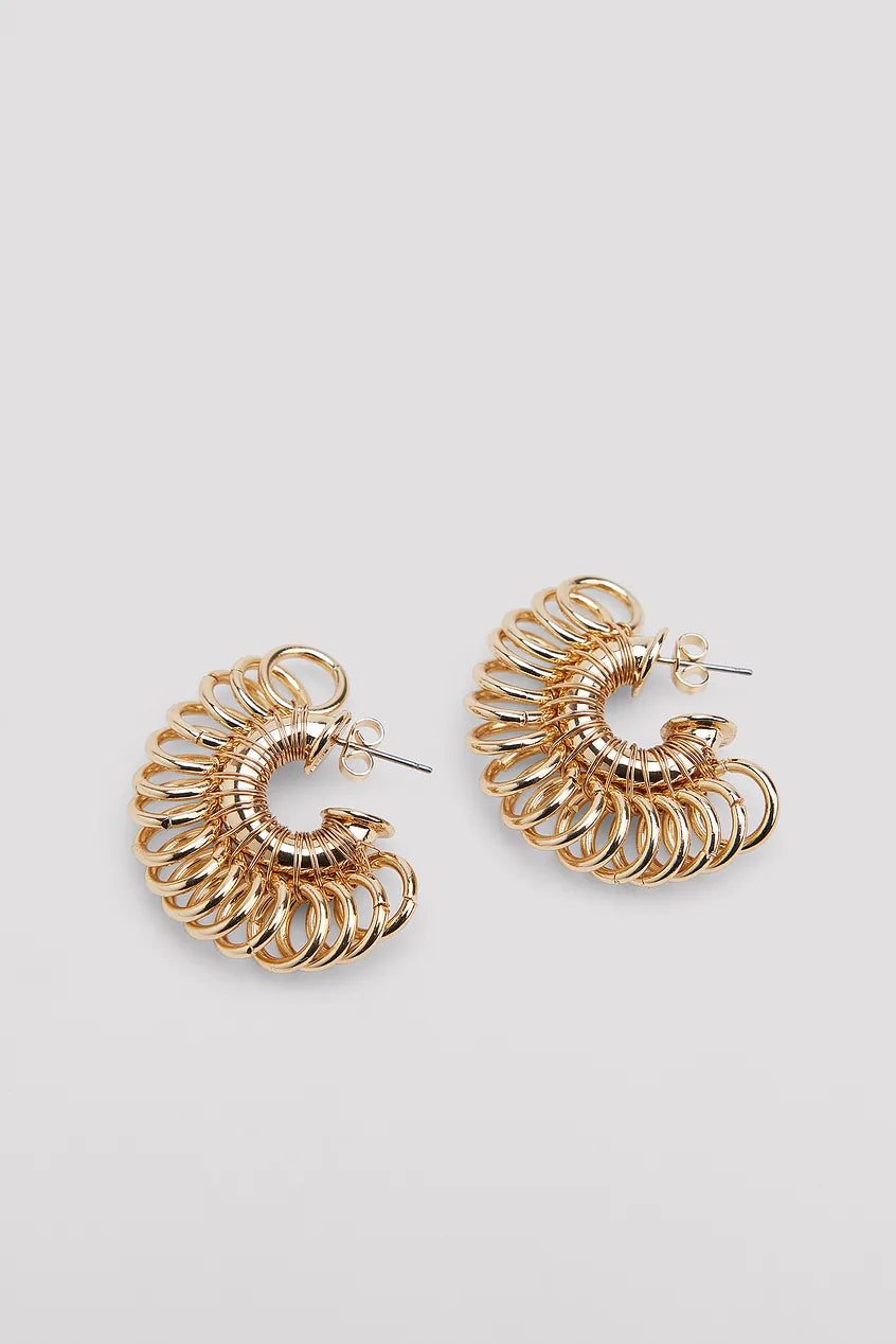 Ring Detail Earrings Gold