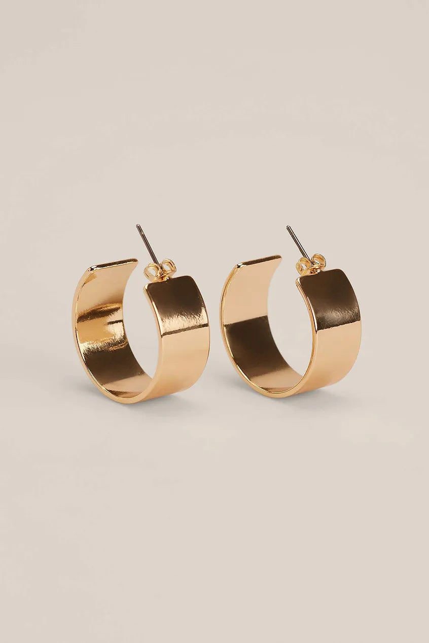 Squared Shape Chunky Hoops Gold