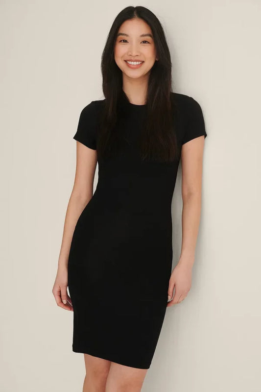 Tight T-shirt Dress Black