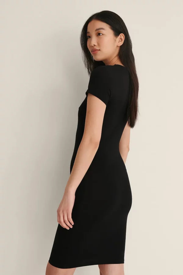 Tight T-shirt Dress Black