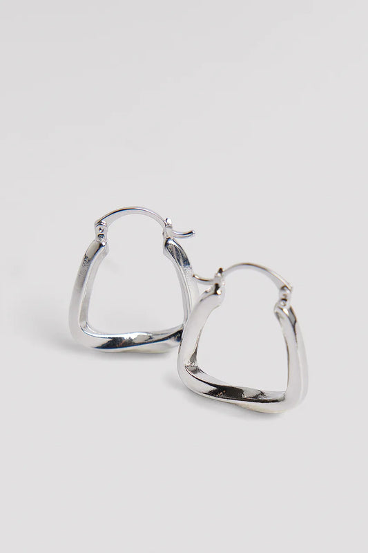 Triangle Shape Hoops Silver