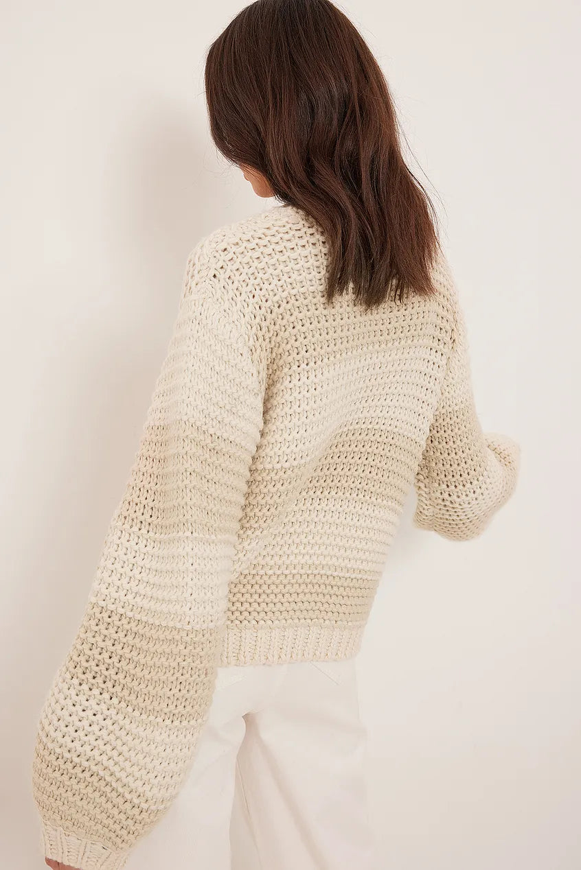 V-neck Chunky Knitted Sweater