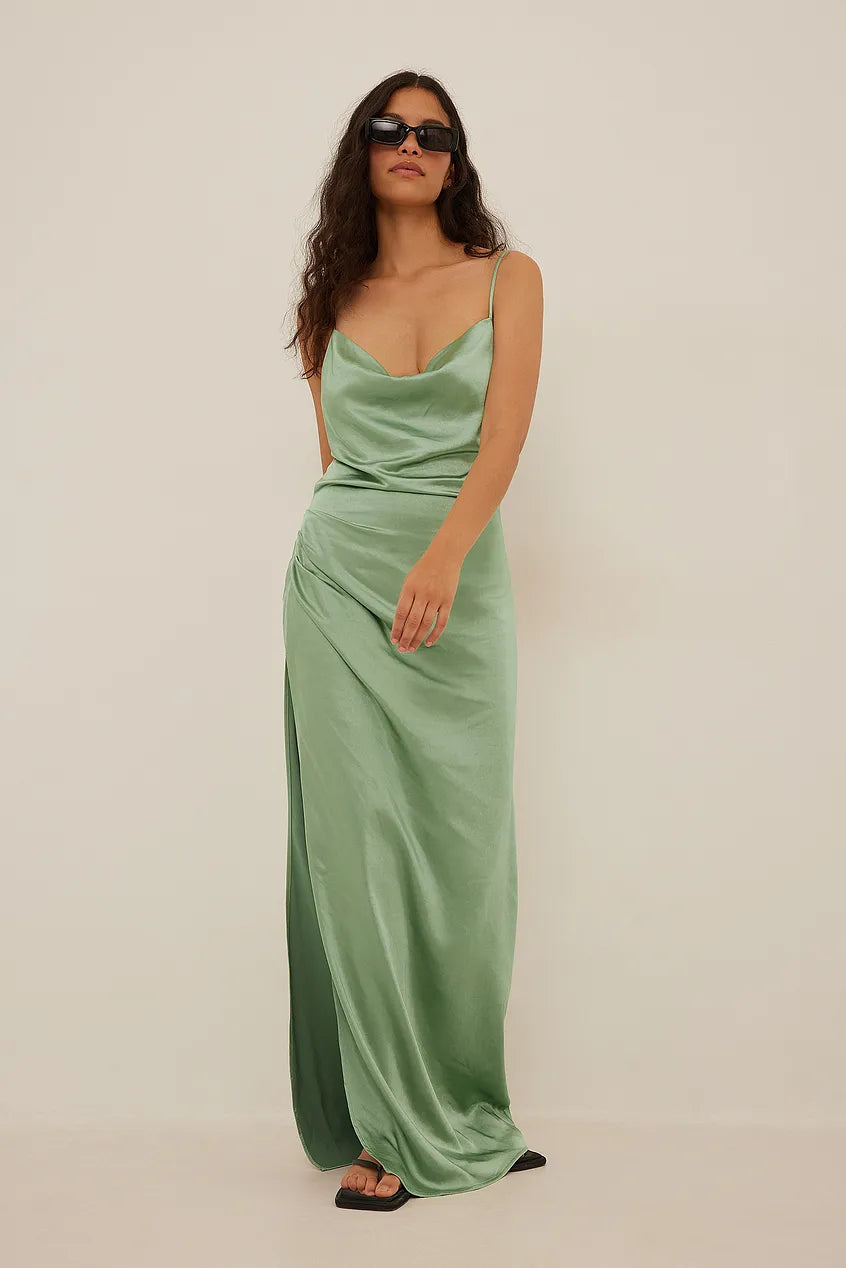 Waterfall Draped Maxi Dress