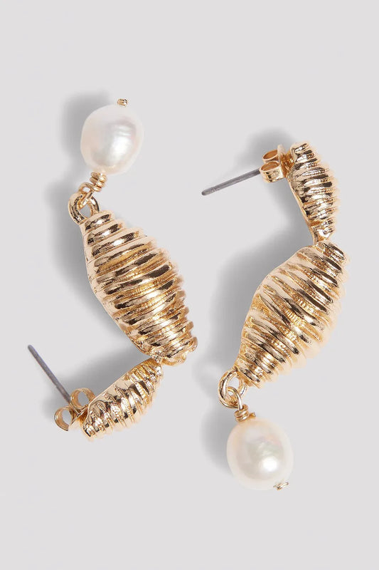 Twisted Pearl Detail Earrings