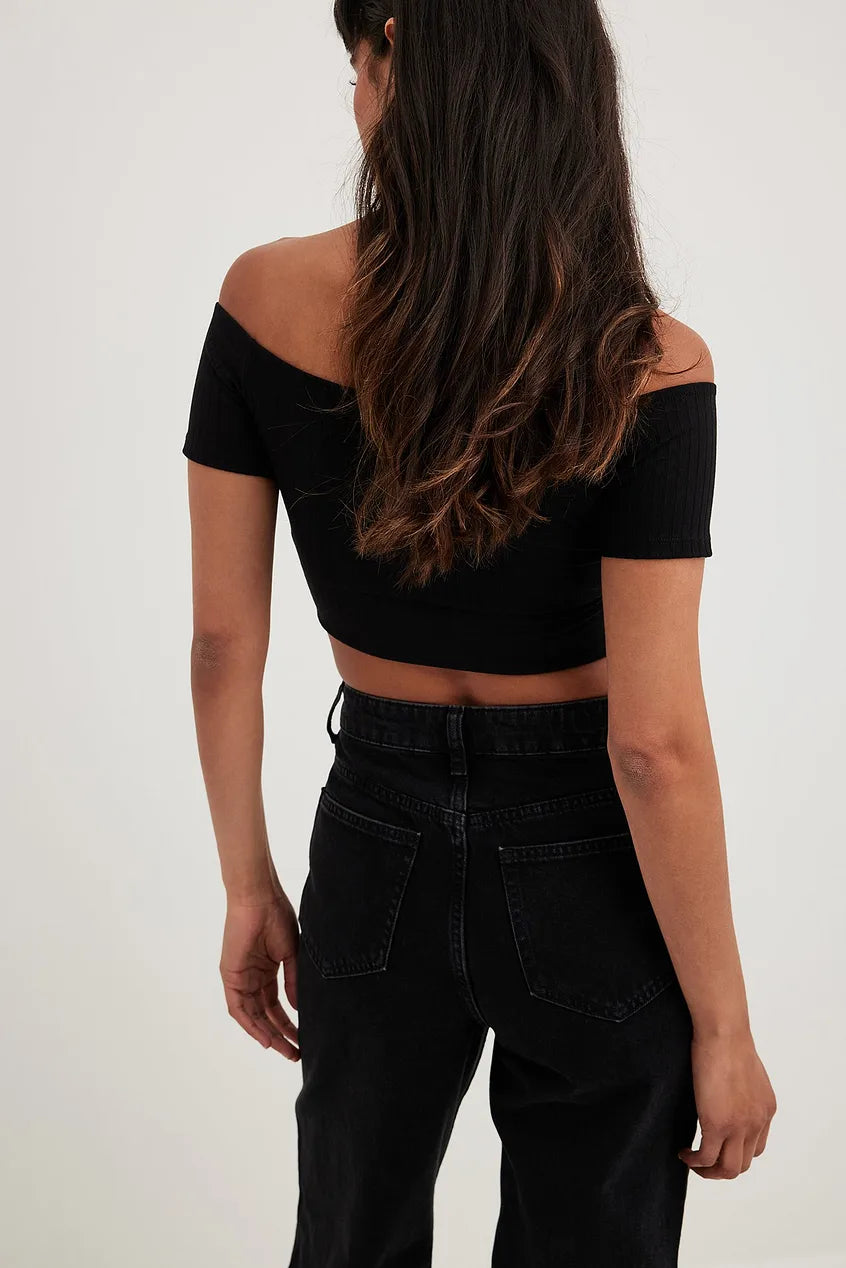 Overlap Off Shoulder Top