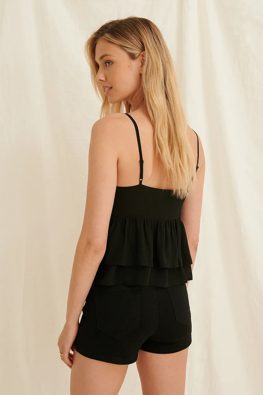 Front Tie Frill Recycled Top