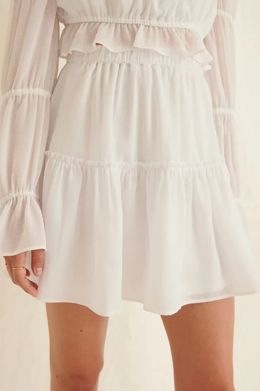 Frill Mini Skirt White