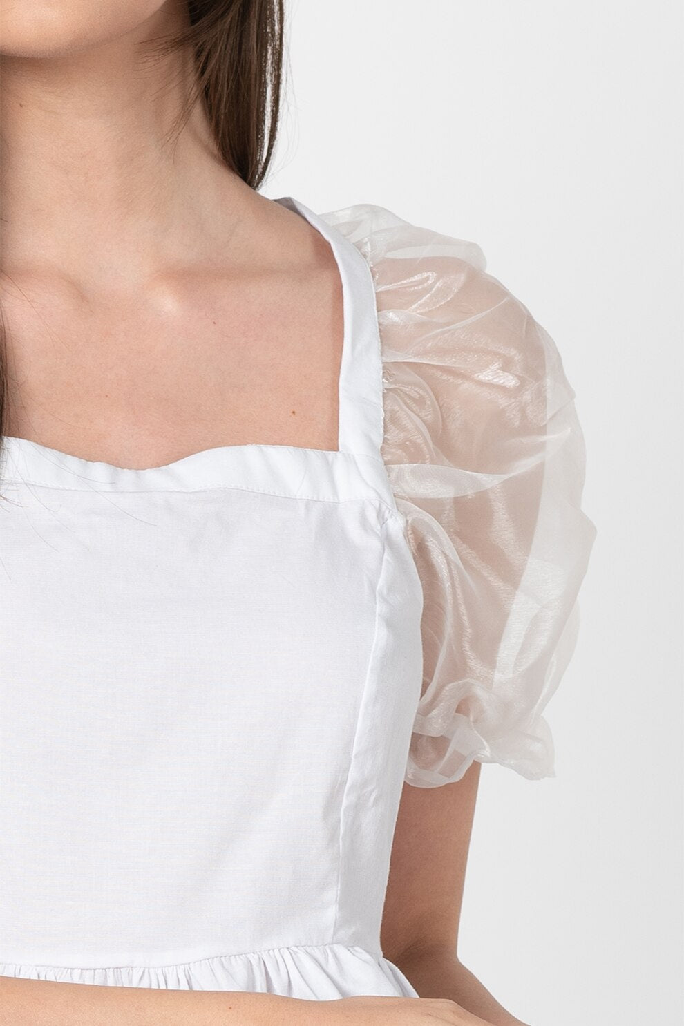 Trendyol Dobby Puff Organza Short Sleeve Blouse