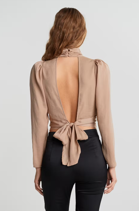 Liv Open Back Top Lt Taupe