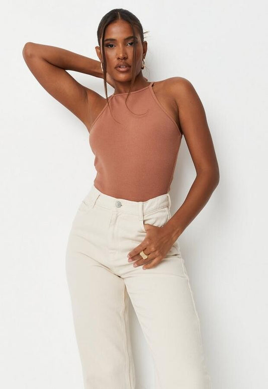 Tall Rib Racer Neck Bodysuit