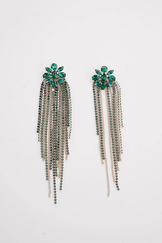 Statement Stone Earrings Green