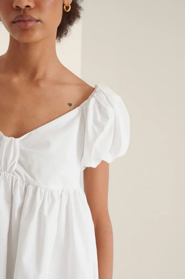 Organic Off Shoulder Mini Cotton Dress